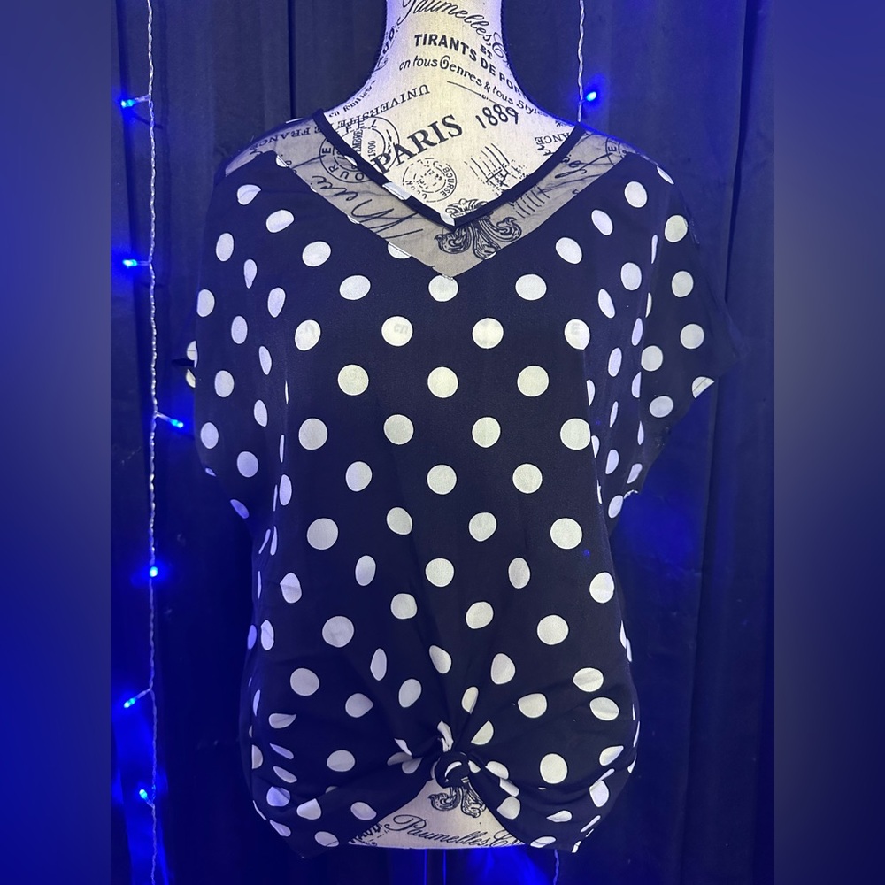 NWOT Polka Dot V-Neck Women's Top